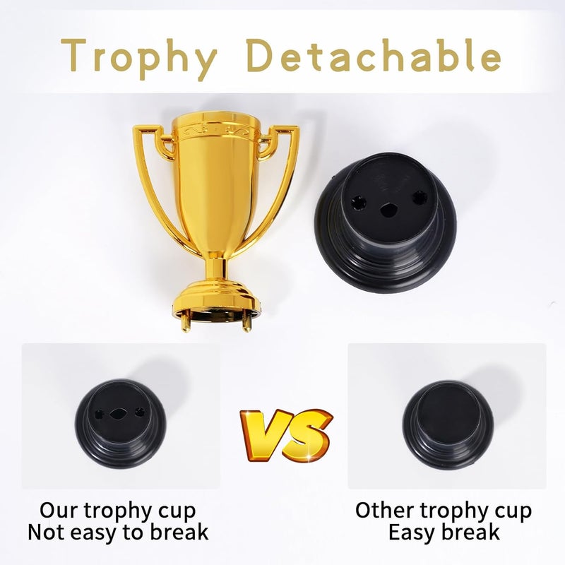 ZZYFGH Mini Trophies, 4 Inch Mini Gold Award Trophy Cup, Plastic Gold Award Trophy Cups, Golden Award Trophy Cups Set for Sports, Party Favors, Tournaments, Competitions - Image 3